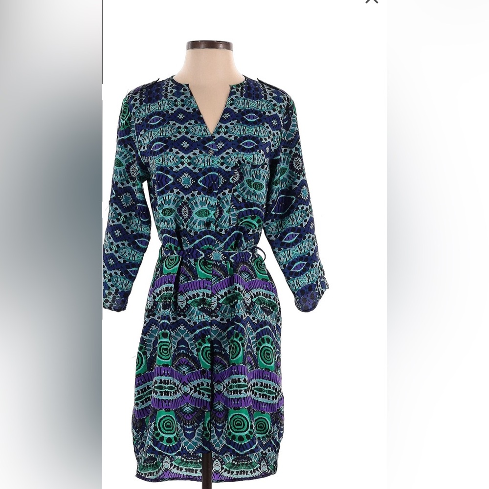 Anthropologie Maeve Ikat Shirt Dress Size Small